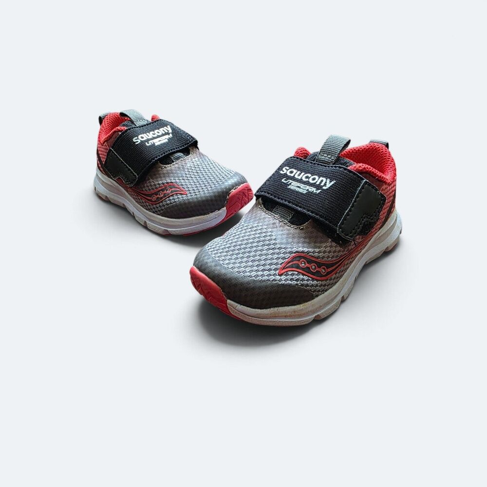 Saucony S-Baby Liteform Boys Running Shoes Grey Red Sneakers Size 6M